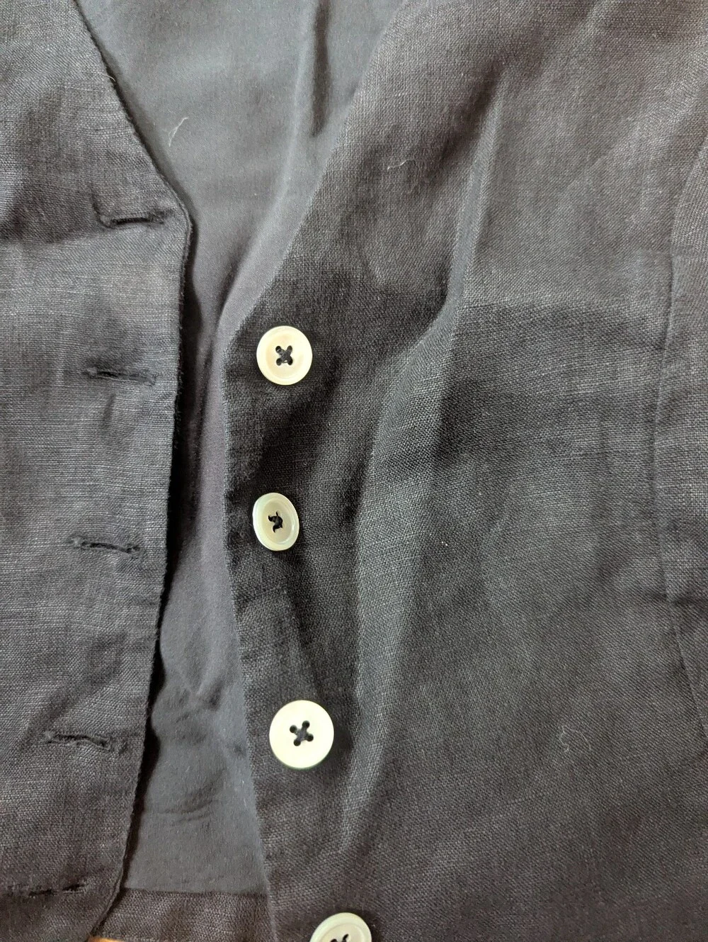 J. Crew Black 100% Linen Vest